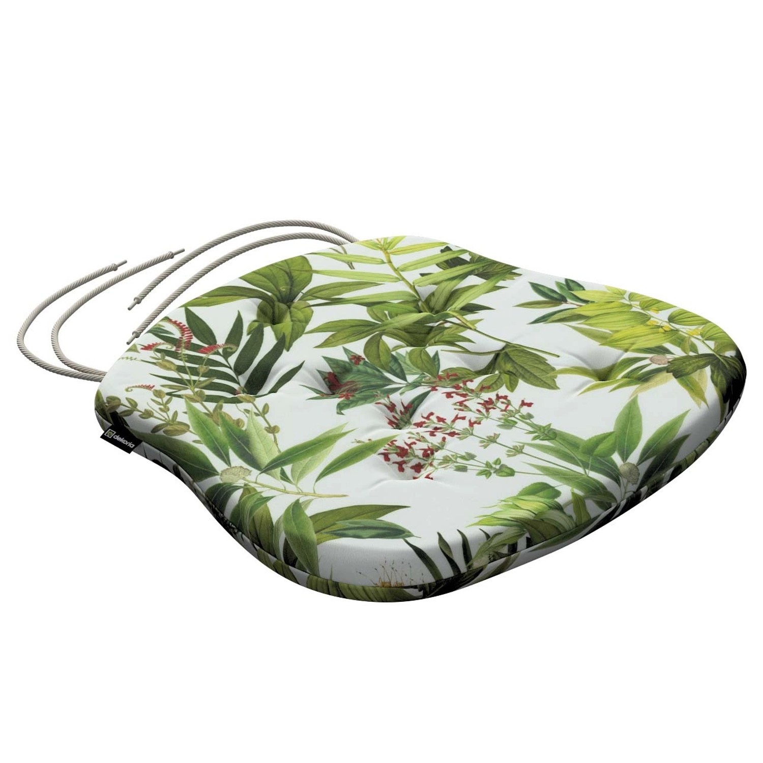 Dekoria Stuhlkissen Peter mit Bindeschnur aus Stoffkollektion Flowers in Grün-Weiß in 41x 38 x 3,5 cm von Dekoria