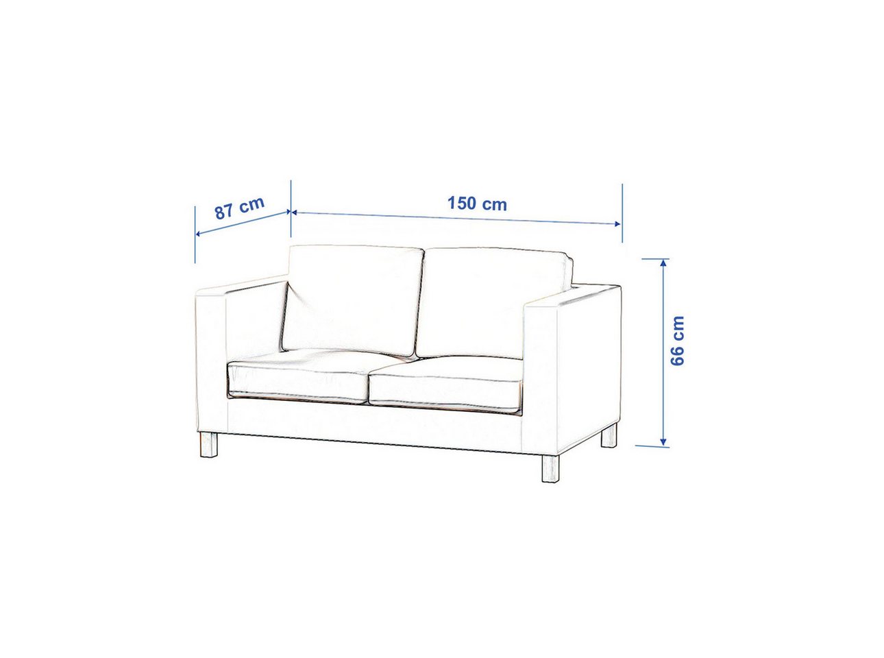 Sofahusse Karlanda 2-Sitzer Sofa nicht ausklappbar kurz, Living II, Dekoria von Dekoria