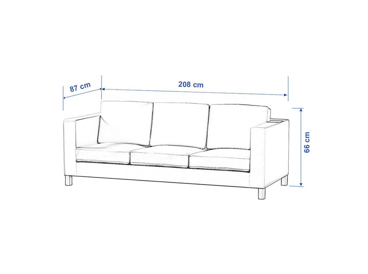 Sofahusse Karlanda 3-Sitzer Sofa nicht ausklappbar kurz, Living, Dekoria von Dekoria