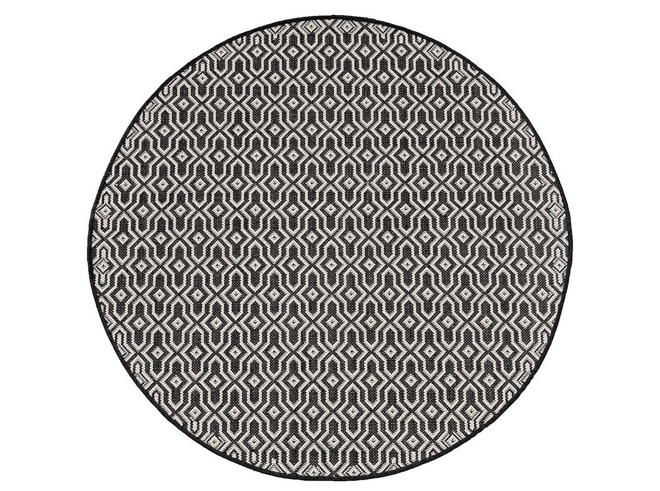 Teppich Lineo black wool 120 cm, Dekoria, Höhe: 1 mm von Dekoria