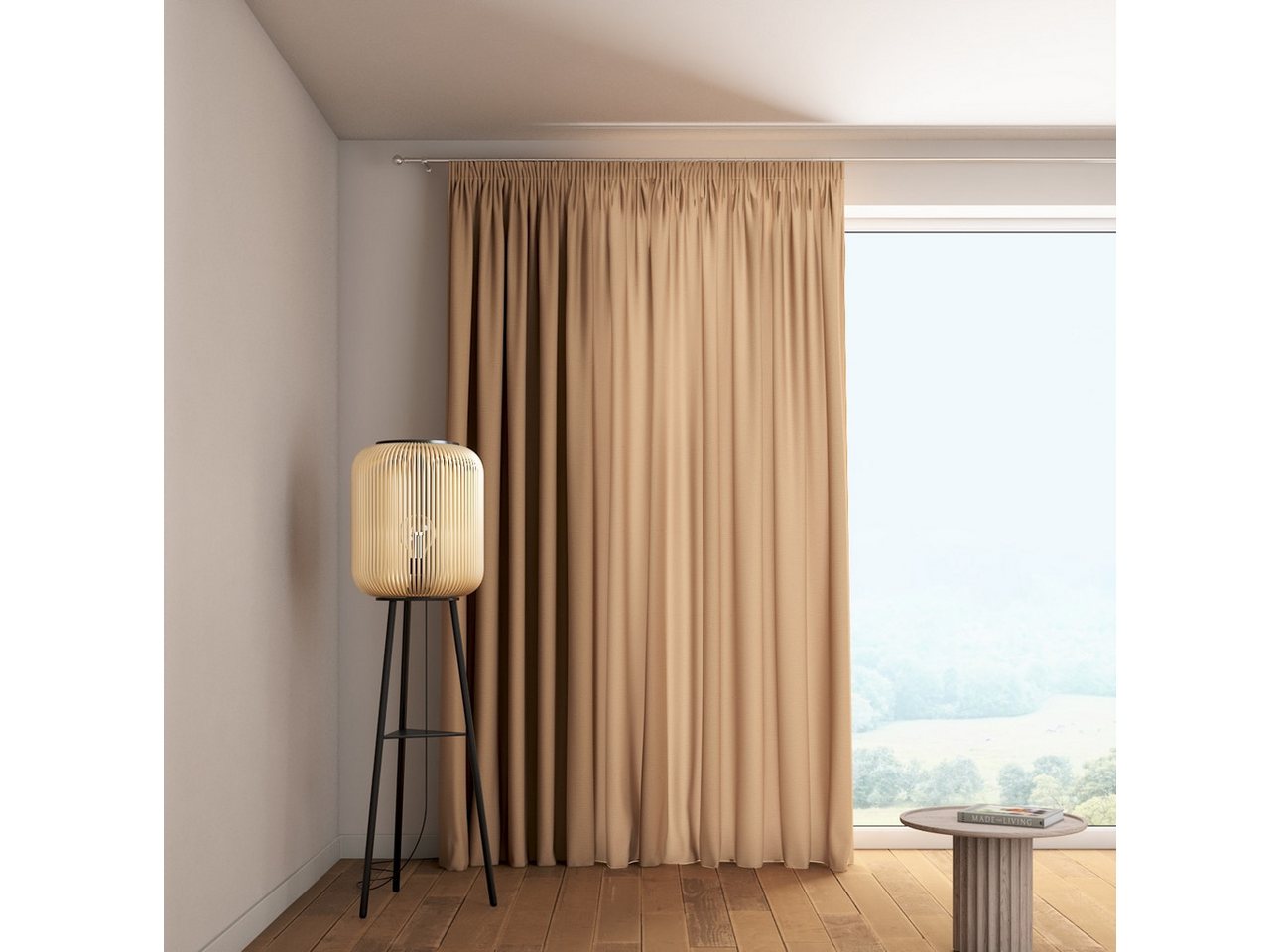 Dekoria Vorhang Vorhang mit Kräuselband 130 x 100 cm, Quadro Dekoria Vorhang Vorhang mit Kräuselband 130 x 100 cm, Quadro von Dekoria