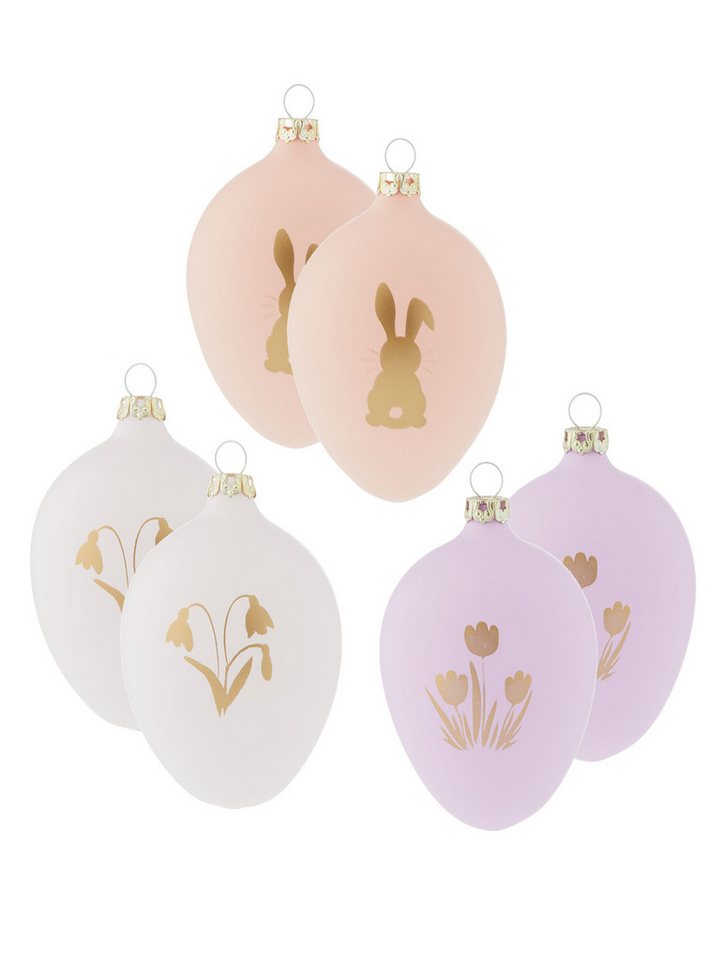 Dekorieren macht glücklich Dekoobjekt Glaseier Style your Home, 6er-Set (6 St., 6er Set), aus Glas, Made in Germany – in Pastell, Neon oder Weiß von Dekorieren macht glücklich