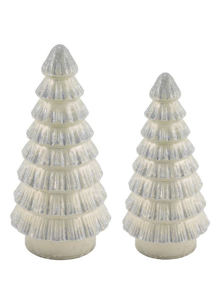 Dekorieren macht glücklich Künstlicher Weihnachtsbaum Glastanne mit Glitzer, hochwertiges Glas von Dekorieren macht glücklich