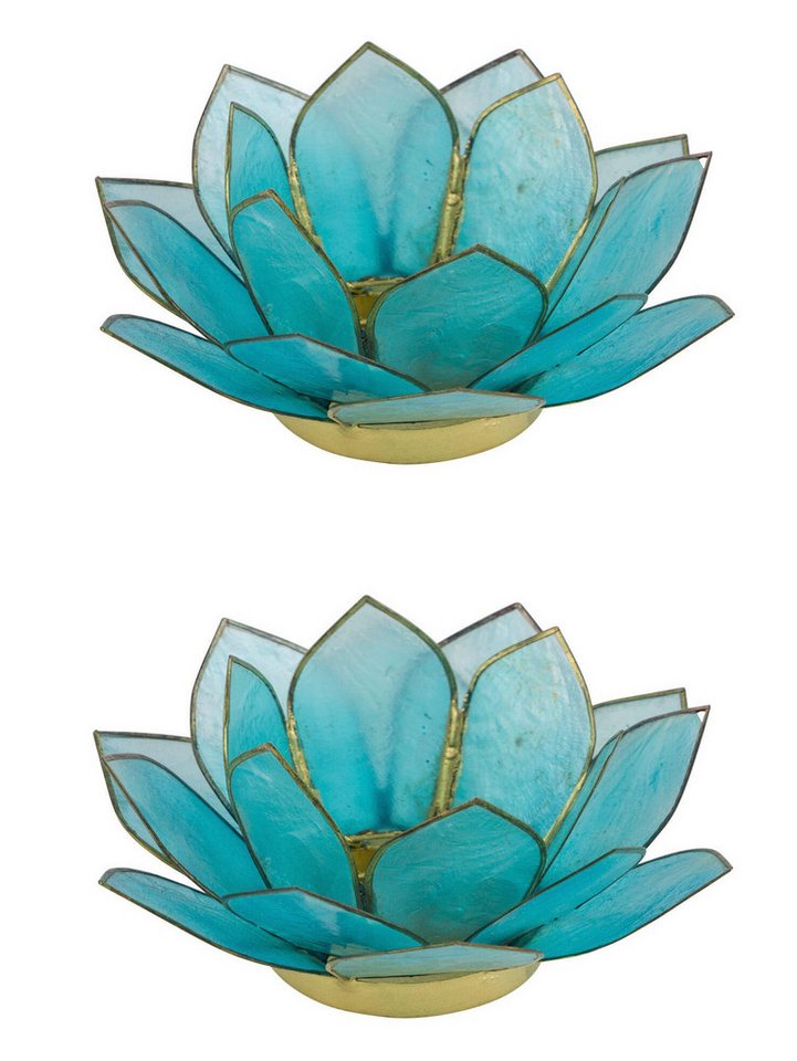 Dekorieren macht glücklich Teelichthalter Muschelteelichthalter, 2er-Set (2 St., 2er-Set), stilvolle Tischdeko für harmonisches Licht & maritimen Glanz von Dekorieren macht glücklich