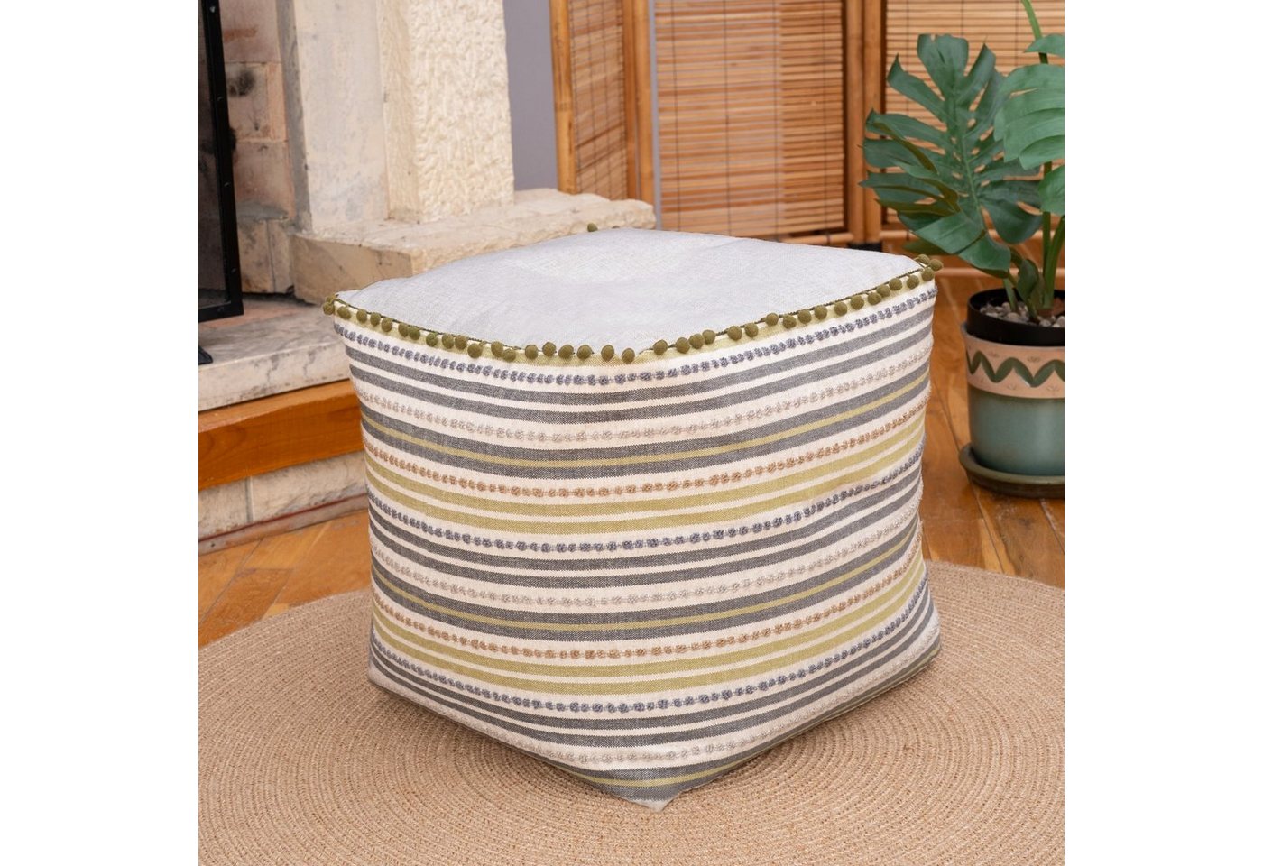 Dekorist Pouf Dekorist Pouf Stool, Pouf Outdoor, Oriental Seating Area Outdoor Pouf von Dekorist