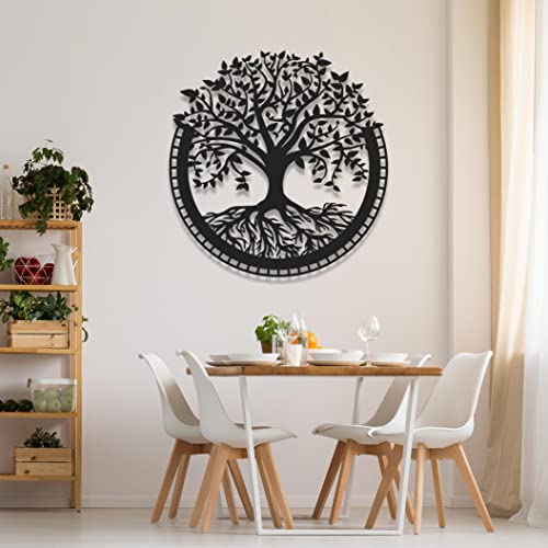 Dekory Wanddekoration Baum des Lebens aus Metall, Tree of Life, Wanddekoration, Metall, Dekoration, Haus, Dekoration, Innen, Wohnzimmer (47 x 49 cm) von Dekory