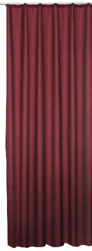 Dekoschal Vorhang Wildseide Optik lichtdurchlässig Übergardine Kräuselband Gardine ca.140x245 cm (Bordeaux) von Dekoschal