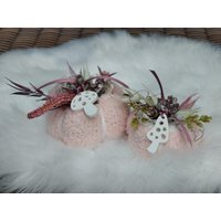 2Er Set Herbst Kürbis Eukalyptus Plüschstoff Tischdekoration Geschenk 2Er Set Herbst Kürbis Eukalyptus Plüschstoff Tischdekoration Geschenk von DekostudioBirgit
