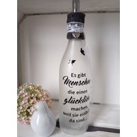 Dekoflasche "Menschen...glücklich..." Mit Batterielicht von DekostudioBirgit