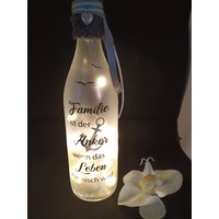 Dekoflasche Mit Beleuchtung -Led "Familie-Anker" Bottlelight Batterielicht 20 Leds von DekostudioBirgit