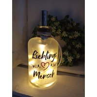 Dekoflasche Mit Beleuchtung -Led "Lieblingsmensch" Bottlelight Batterielicht 20 Leds von DekostudioBirgit