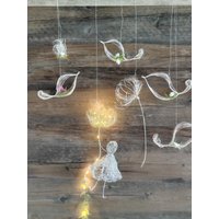 Draht Aludraht Blumen Blumenmädchen Süße Vögelchen Vogel Geschenk Fensterhänger Mitbringsel von DekostudioBirgit