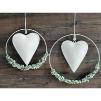 Fensterdeko Fensterhänger Herz Im Ring Beerengirlande Hochzeit Liebe Geschenk von DekostudioBirgit