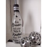 Flaschenlicht "Bruder-Kindheit"Dekoflasche Geschenk Mit Batterielicht 20 Leds/Aa Batterie von DekostudioBirgit