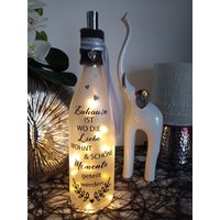 Flaschenlicht "Zuhause -Liebe-Momente" Mit Batterielicht Geschenk Dekoration Batterie 2Aa von DekostudioBirgit