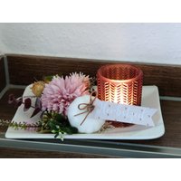 Herbst Tablett, Tischdeko, Tischgesteck, Porzellanteller Windlicht Erika Herbst Tablett, Tischdeko, Tischgesteck, Porzellanteller Windlicht Erika von DekostudioBirgit