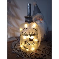 Leuchtflasche "Glückslicht Für..." Led Flaschenlicht Dekolampe Geschenk von DekostudioBirgit
