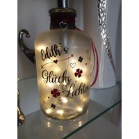 Leuchtflasche "Glückslichter" Led Flaschenlicht Dekolampe Geschenk von DekostudioBirgit