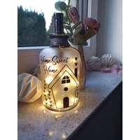 Leuchtflasche "Home Sweet Home" Led Flaschenlicht Dekolampe Geschenk von DekostudioBirgit