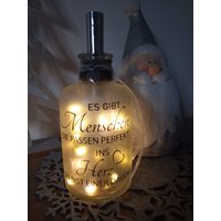 Leuchtflasche "Menschen-Herz" Led Flaschenlicht Dekolampe Geschenk von DekostudioBirgit