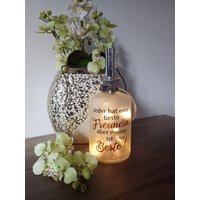 Leuchtflasche Mit Spruch"Beste Freundin" Led Flaschenlicht Dekolampe Geschenk von DekostudioBirgit