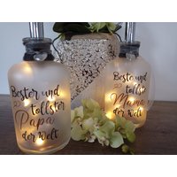Leuchtflasche Mit Spruch "Tollste Beste Mama" "Papa" Led Flaschenlicht Dekolampe Mutter - Vatertagsgeschenk von DekostudioBirgit