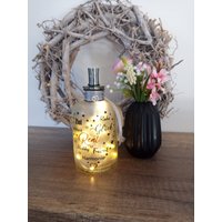 Leuchtflasche "Rente" Herz Led Flaschenlicht Dekolampe Geschenk von DekostudioBirgit