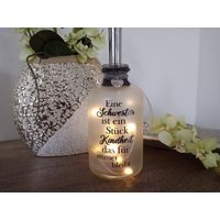 Leuchtflasche "Schwester-Kindheit" Led Flaschenlicht Dekolampe Geschenk von DekostudioBirgit