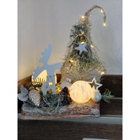 Tischdeko, Tischgesteck, Holzrinde, Drahtbäumchen, Hirsch, Lichtgesteck, Winter Weihnachten, Timer 20 Leds Tischdeko, Tischgesteck, Holzrinde, Drahtbäumchen, Hirsch, Lichtgesteck, Winter Weihnachten, Timer 20 Leds von DekostudioBirgit