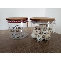 Vorratsglas, Schneeballschlacht Im Glas, Spruch Vinylfolie von DekostudioBirgit