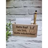 Notitzzettelhalter, Hattu Kopf Wie Sieb, Muttu Aufschreiben, Kulihalter Hase Holz Notitzzettelhalter, Hattu Kopf Wie Sieb, Muttu Aufschreiben, Kulihalter Hase Holz von DekostuebchenJakobs
