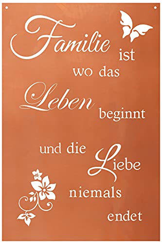 Edelrost Gedichttafel Familie 60x40cm Schild Garten Deko Rost Tafel Geschenk von Dekostüberl Rostalgie