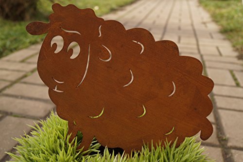 Dekostüberl Edelrost Schaf Sally mit Schraube 20 cm für Holz Gartendekoration Tierfigur von Dekostüberl