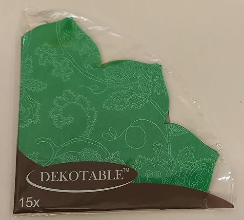 DEKOTABLE ™ Japan Servietten, dunkelgrün floral, Tulpenform, 15 Stück von Dekotable