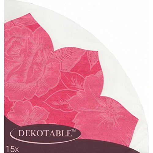 DEKOTABLE ™ Japan Servietten, rot m. Blüten, Tulpenform, 15 Stück von Dekotable