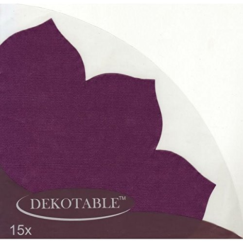 DEKOTABLE ™ Japan Servietten, uni, dark purple, Tulpenform, 15 Stück von Dekotable