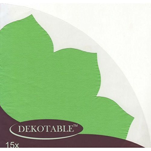 DEKOTABLE ™ Japan Servietten, uni, irish green, Tulpenform, 15 Stück von Dekotable