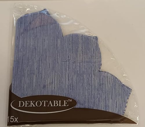 DEKOTABLE ™ Japan Servietten,gerippt,dunkelblau, Tulpenform, 15 Stück von Dekotable