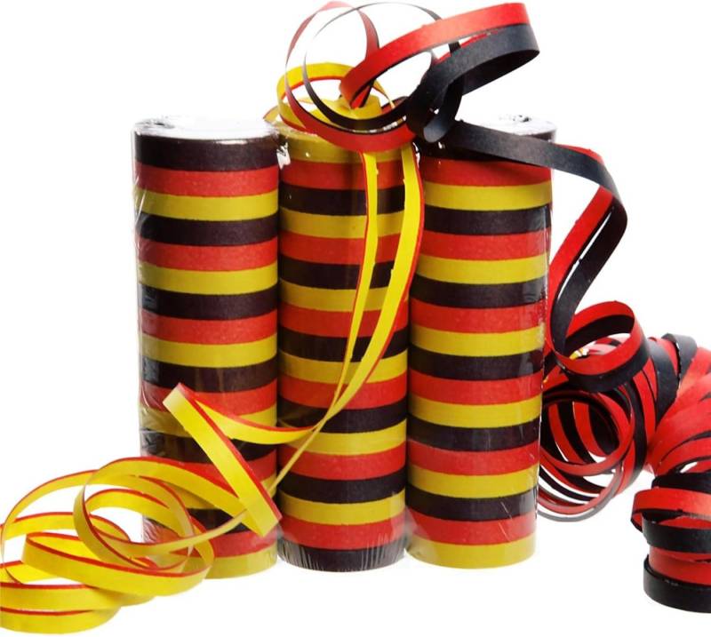 Dekotalent® Luftschlange 3x Luftschlangen Fanartikel Deutschland schwarz, rot, gelb (Gold) von Dekotalent®