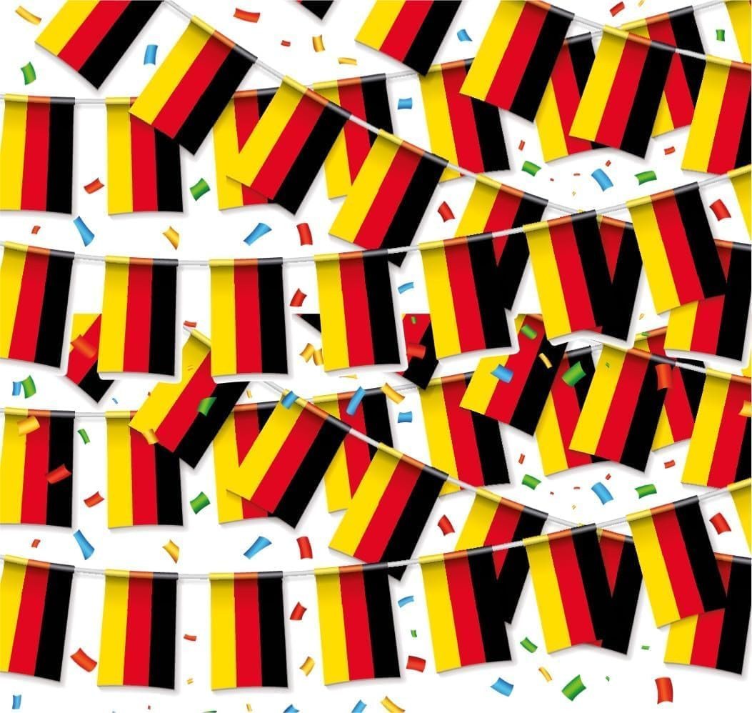 Dekotalent® Wimpelkette XXL Wimpelkette Deutschland Girlande schwarz, rot, gelb (Gold) Deko von Dekotalent®