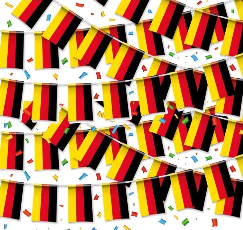 Dekotalent® Wimpelkette XXL Wimpelkette Deutschland Girlande schwarz, rot, gelb (Gold) Deko von Dekotalent®