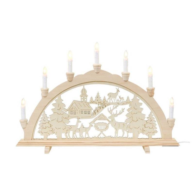 Dekoteam24 Schwibbogen Holz Schwibbogen - Waldkirche und Rehe - 7 flammig Dekoteam24 Schwibbogen Holz Schwibbogen - Waldkirche und Rehe - 7 flammig von Dekoteam24