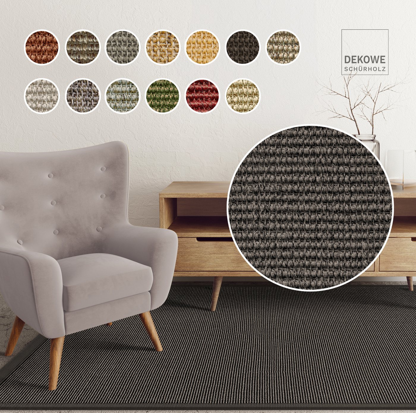 Dekowe Sisalteppich Mara S2 mit Bordüre Spezial, rechteckig, Höhe: 5 mm, 100% Sisal, auch als Läufer, Wohnzimmer Dekowe Sisalteppich Mara S2 mit Bordüre Spezial, rechteckig, Höhe: 5 mm, 100% Sisal, auch als Läufer, Wohnzimmer von Dekowe