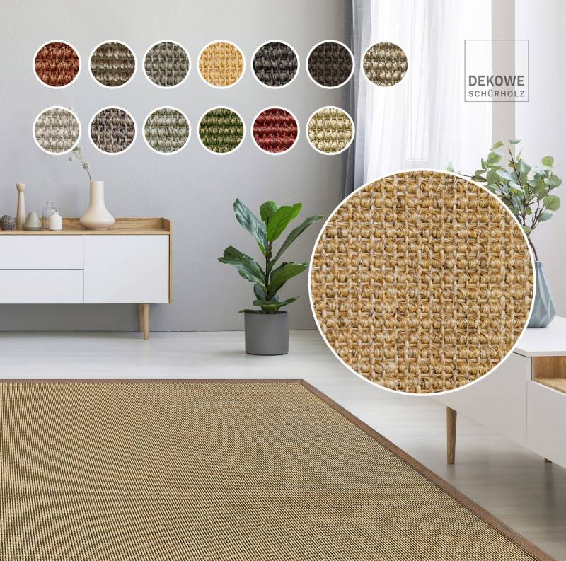 Dekowe Sisalteppich Mara S2 mit Bordüre Spezial, rechteckig, Höhe: 5 mm, 100% Sisal, auch als Läufer, Wohnzimmer von Dekowe