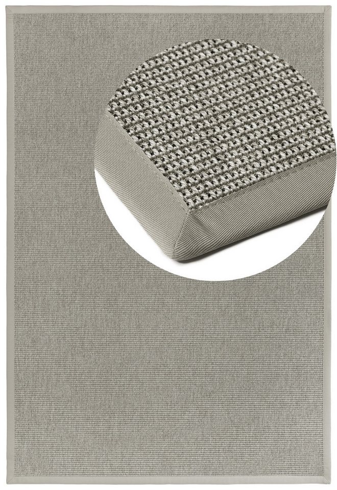 Dekowe Teppich Basic S2 Twill, rechteckig, Höhe: 10 mm, meliert, Sisaloptik, mit Bordüre, In- und Outdoor geeignet von Dekowe
