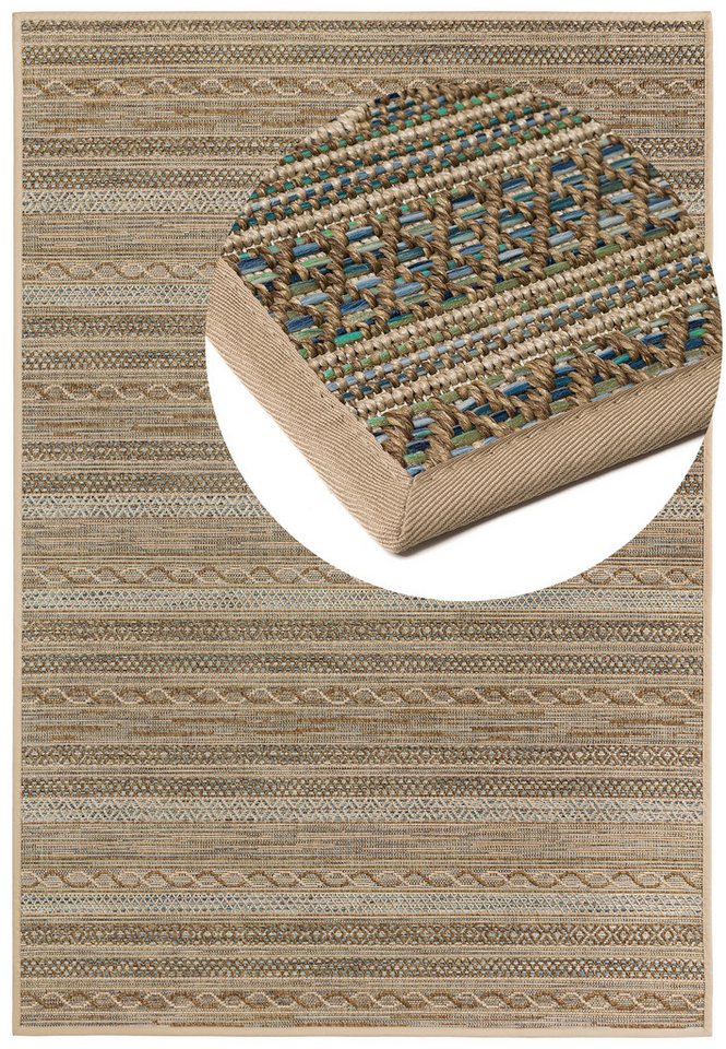 Dekowe Teppich Joy Barbados beig, rechteckig, Höhe: 10 mm, meliert, gestreift, Rauten, mit Bordüre, In- und Outdoor geeignet Dekowe Teppich Joy Barbados beig, rechteckig, Höhe: 10 mm, meliert, gestreift, Rauten, mit Bordüre, In- und Outdoor geeignet von Dekowe