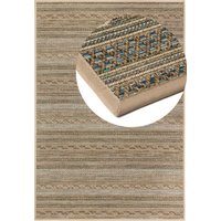 Dekowe Teppich "Joy Barbados beig" rechteckig 10 mm Höhe meliert, gestreift, Rauten, mit Bordüre, In- und Outdoor geeignet von Dekowe