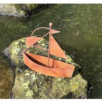 Edelrost Schiff Zum Bepflanzen 28x25cm Kleines Segelschiff Rost Maritime Deko Pflanzschale Blumentopf Windlicht Geschenk Gartendeko von Dekowelt1111