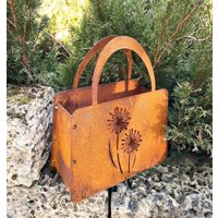 Edelrost Tasche 27x32cm Handtasche Mit 2 Blumen Zum Bepflanzen Rost Pflanztasche Blumentopf Windlicht Rostige Deko Vintage Landhaus Edelrost Tasche 27x32cm Handtasche Mit 2 Blumen Zum Bepflanzen Rost Pflanztasche Blumentopf Windlicht Rostige Deko Vintage Landhaus von Dekowelt1111