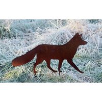 Fuchs Gehend Zum Stecken 60x32 cm Edelrost Gartenstecker Rost Metall Rostfigur Wetterfest Gartenfigur Rostige Gartendeko Waldtier Herbst von Dekowelt1111